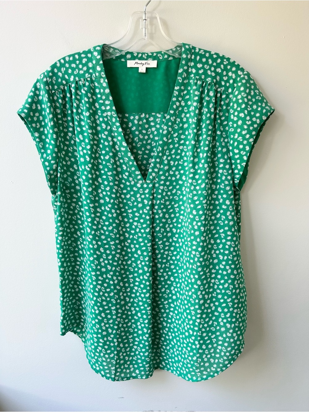 Monday Fun women’s short sleeved split neckline blouse